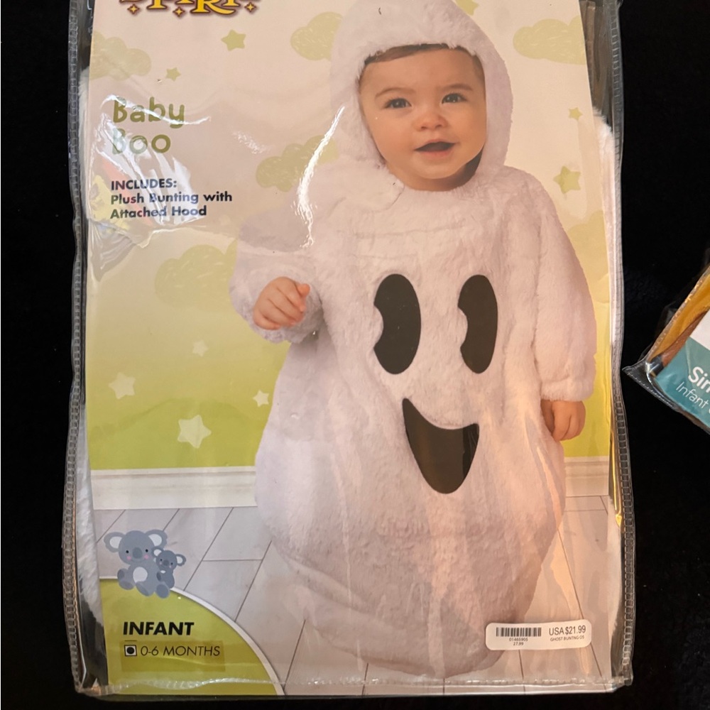 Infant Ghost Costume with Hood - White